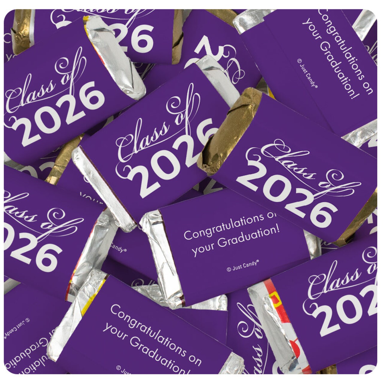 136 Pcs Red Graduation Candy Party Favors Class of 2025 Hershey's Miniatures Chocolate (Approx. 136 Pcs)